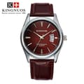 Waterproof Watch with Simple Calendar and Leather Strap, Non-Mechanical Brown Dial Brown dial brown