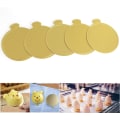 Miniatyrbilde 2 av 5: Sett med 100 trekantede mousse-kakeplater og runde papircupcakedessertbrett for bryllup, bursdagskake, utstillingsstativ - kakepynt
