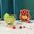 Miniatyrbild 4 av 4: 1 st Kaffekapselhållare Stor Kapacitet Förvaring Metallhållare för Kaffekapslar Snacks Frukt, Guld, 14 cm hög