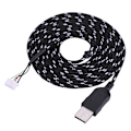 Pikkukuva 1 / 6: 2,2 metrin USB kaapelin johtolinjan vaihto Steelseries kana -hiirelle Black+White