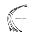 Miniatyrbillede 2 af 5: 4-pin Molex Han til 4x 3-pin/4-pin Pwm Han Sleeved Fan Forlænger Adapter Kabel
