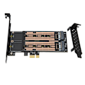 Miniatyrbild 2 av 8: M.2 SATA SSD NGFF till PCIe-adapter Upp till 6 Gbps NCQ MSI-stödd Plug and Play Dubbel M.2 PCIe-adapter för stationära chassi