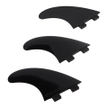 Miniatyrbillede 1 af 8: 3 stk/sæt Holdbart G5 Surfboard Fin Surfboards Tilbehør Vandafledning Venstre Mellem Højre Sort