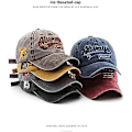 Miniatyrbillede 4 af 4: Retro herre vasket & åndbar baseball cap - justerbar sommerhat (56-60cm)