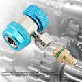 Miniatyrbillede 7 af 8: R134A/C Lav Høj Quick Connector Aircondition koblingsadapter Udtræksventilkerne (blå)