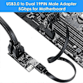 Pikkukuva 4 / 5: Usb 3.2 Gen1 -kaksois-19-nastainen urosadapterikortti, 5 Gbps Usb3.0 - 2-porttinen 19-nastainen laajennuskortti, yhteensopiva Windowsin kanssa