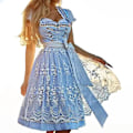 Pikkukuva 1 / 5: Kuuma naisten Oktoberfest-asu - saksalainen dirndl-mekko baijerilaisiin karnevaaleihin (hinta laskenut!) 2XL vaaleansininen