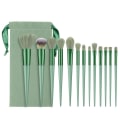 Pikkukuva 1 / 5: 13 kpl Set Meikkisiveltimet Tool Kit Handheld Soft Blending Cosmetics Harjasarja kasvopuuteriin peitevoide Vihreä