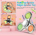 Miniatyrbild 3 av 5: Pop Fidget Spinner, Enkel Sensorisk Fidget Spinner Leksak Tryck Pop Bubbla Spinner Leksak för Stressreducering och Ångestlindring Handleksak för Barn - Silver