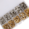 Miniatyrbild 8 av 8: 240 st Rhinestone Stud Rivet DIY Läder Väskor Kläder Dekoration Tillbehör 6-9mm +240 st Bas