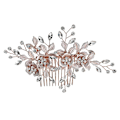 Miniatyrbilde 2 av 4: Blomsterhårkam for bruder - Sølv Rhinestone Brudesmykker til Hår