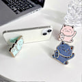 Miniatyrbillede 4 af 5: Mobiltelefon Shell Stand Lykkekat Form Foldbar Universal Candy Farve Mobiltelefon Holder Dekorativ Sort