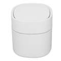 Miniatyrbillede 2 af 8: Mini skrivebords skraldespand affaldsbeholder opbevaring rengøring dåse med låg til sofabord toiletbord skrivebord bordplade hvid