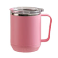 Miniatyrbild 1 av 8: Kaffe Mugg 460ml 304 Rostfritt Stål Liner Läcksäker Elegant Bärbar Mugg för Utomhusaktiviteter Rosa