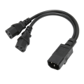 Miniatyrbilde 2 av 8: IEC320 C14 til 2 X C13 Hunn Y-Splitter Strømkabler 1 inn 2 ut 2500W 10A 250V Strømforlengelseskabel for LCD-skjermer