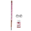 Miniatyrbilde 2 av 8: Glass Dip Pen Holdbar Dekorativ Attraktiv Komfortabel Blekk Skrive Bærbar Kalligrafi Sett for GavePen Nib Rosa