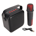 Pikkukuva 1 / 8: Mini Karaokelaitteisto Kannettava Bluetooth-kaiutin 1 langattomalla mikrofonilla Kotijuhliin KTV Musta