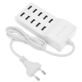 Miniatyrbilde 6 av 8: USB-ladestasjon 10-porters veggstrømsmartlader for flere enheter EU-plugg 100-240V