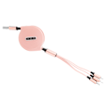 Miniatyrbillede 7 af 8: 3 i 1 Multi Retractable Charger Cable 3A med TypeC/til IOS/Micro USB Connector 1.1M(Pink )