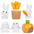 Miniatyrbild 1 av 7: 7 st/set påskhare dekoration harts påskhare ägg dekoration present till barn kunder anställda