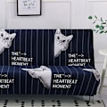 Miniatyrbild 4 av 5: Armlös soffa stretchöverdrag hopfällbar soffa sängskydd överdrag tryckt mjuk soffa överdrag för hem söt katt