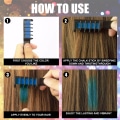 Miniatyrbilde 5 av 7: One Time Hair Chalk Comb Profesjonell Midlertidig Instant Hair Comb Hårfarge Høydepunkter Striper Hårfarging Farge Kam