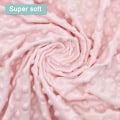 Miniatyrbild 2 av 5: Ultra Mjuk Minky Dots Skötbordsöverdrag - Rosa/Grå, Andningsbart och Snyggt