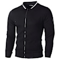 Miniatyrbillede 1 af 3: Grid Lynlås Cardigan Jakke til Mænd Vinter Casual Bomberjakke 3XL Sort