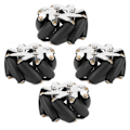 Miniatyrbilde 3 av 8: 4 stk 48mm slitesterke stålmekanumhjulsett venstre og høyre hjul for robotbil 14209
