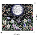 Miniatyrbild 5 av 5: Estetisk Månträdgård Gobeläng Väggbonad, Nattscen med Färgglada Växter och Blommor Gobeläng för Sovrum Heminredning 130cm×150cm (50\"B × 60\"L)