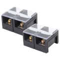 Miniatyrbilde 7 av 8: 2stk Wire Barrier Block Terminal Strip 600V 100A TC Fast Jern Dual Rader Terminal Strip med deksel Svart 2 Posisjoner (1002)