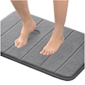 Miniatyrbillede 2 af 5: Skridsikker Bademåtte Blød Vaskbar Blød Badeværelsesmåtte Absorberende Bademåtte Komfortabel Bademåtte Grå 10x120cm