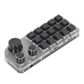 Miniatyrbild 7 av 8: 15 tangenter 3 knappar programmerbar knappsats trådbunden USB trådlös Bluetooth blå switch mini makro mekaniskt spelande tangentbord