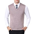 Miniatyrbilde 3 av 3: Høstens herre V-hals strikket vest 2XL Beige