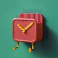 Miniatyrbild 6 av 6: Väggmonterad förvaringslåda PP Klockformad Multifunktionell behållare med krokar för sovsal Sängbord Röd