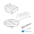 Miniatyrbilde 1 av 5: Rustfritt stål dobbeltlags grillmetallholder for Air Fryer - 3 stk, 17,8 cm (7 tommer)