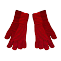 Miniatyrbillede 1 af 8: Vinterhandsker 2 Finger Eksponeret Design Akryl Fleece Ren Farve Lange Vinterstrikkede Handsker til Udendørs Indendørs Rød