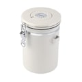 Miniatyrbillede 2 af 8: Kaffebeholder 304 Rustfrit Stål Lufttæt Kaffe Bønne Opbevaringsbeholder med Ske Cremet Hvid 1.8L
