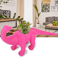 Miniatyrbild 5 av 8: Dinosaurieformad blomkruka för kaktus och suckulenter (rosröd)