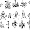 Pikkukuva 8 / 8: DIY-riipusten tarvikkeet Halloween-kuvio käsintehty korumateriaali (60 kpl tyyliä)