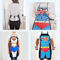 Miniatyrbilde 5 av 5: Supermann parforklesett - 2 stk, unisex kjøkkenforklær