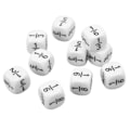 Miniatyrbilde 6 av 8: 20 stk 16mm brøk terning hvite brøk symboler terninger matematisk aritmetikk undervisningsverktøy