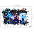 Miniatyrbillede 5 af 5: Halloween 3D Knust Vindue Sticker - Djævel Halloween Dekoration