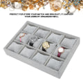 Miniatyrbilde 7 av 8: 12 Grids Watch Oppbevaringsboks Armbånd Veske Organizer Smykker Display Container med pute