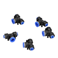 Miniatyrbillede 4 af 8: 10 stk. pneumatiske konnektorer i plast til luftslange T-rør Push to Connect Tee Union PEG6‑12‑6