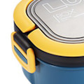 Miniatyrbilde 7 av 8: 1200 ml Bento Lunsjboks Dobbelt Lag Isolasjon Lunsjboks Beholder med Gaffel Skje for Studenter Kontorarbeidere Blå