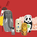 Miniatyrbild 4 av 7: Trädjur Nesting Dolls 5 Lager Ryska Nesting Dolls Present för Barn Vuxna