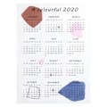 Miniatyrbillede 1 af 8: Husholdning Stue 2020 Vægkalender Klud Baggrund Dekoration Kontor Skoleartikler En Farverig 2020