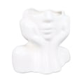 Miniatyrbillede 3 af 8: Menneskeligt ansigt kunst keramisk vase udsøgt stabil hovedformet statue kunst vase til hjem bryllup kontor dekoration hvid