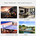 Miniatyrbilde 4 av 8: Bærbar bordtennisnettsett med metallklemmepinner Ping Pong Ball Net Tilbehør